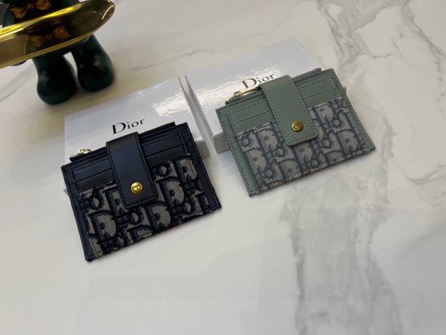 Dior 专柜新款女士卡包原版帆布配顶级羊皮 原版质量做工 小身躯 大容量 超级美哦 专柜藏蓝色 - 点击图像关闭