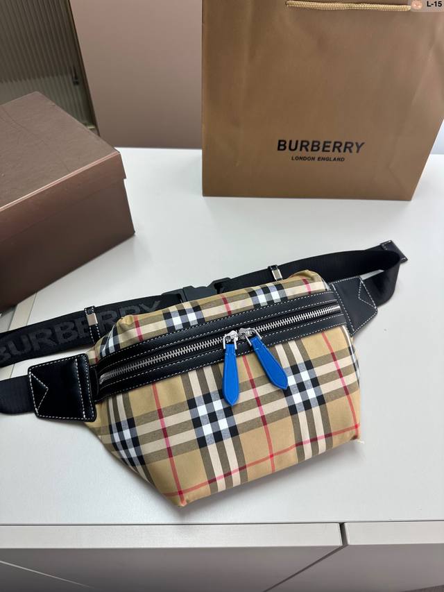 Burberry巴宝莉腰包胸包 经典标志 辨识度极高 上身绝绝子 不愧百搭时髦单品 L-15尺寸25.7.16折叠盒