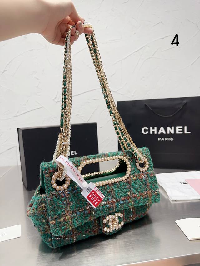 Chanel 23A手工坊 珍珠链条包 应该是买到本季包王了吧黑色珍珠太绝了 手提 单肩 斜挎 尺寸25 20Cm