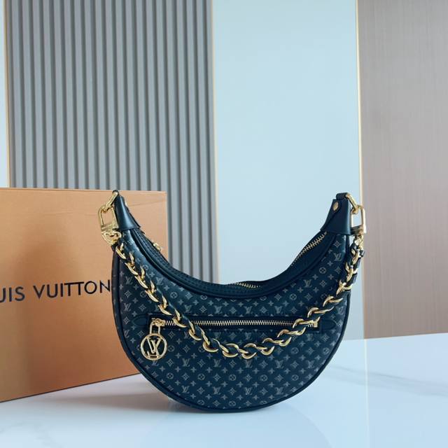 折叠礼盒 Louis Vuitton路易威登女士单肩包黑色小牛皮老花压花尺寸23136Cm