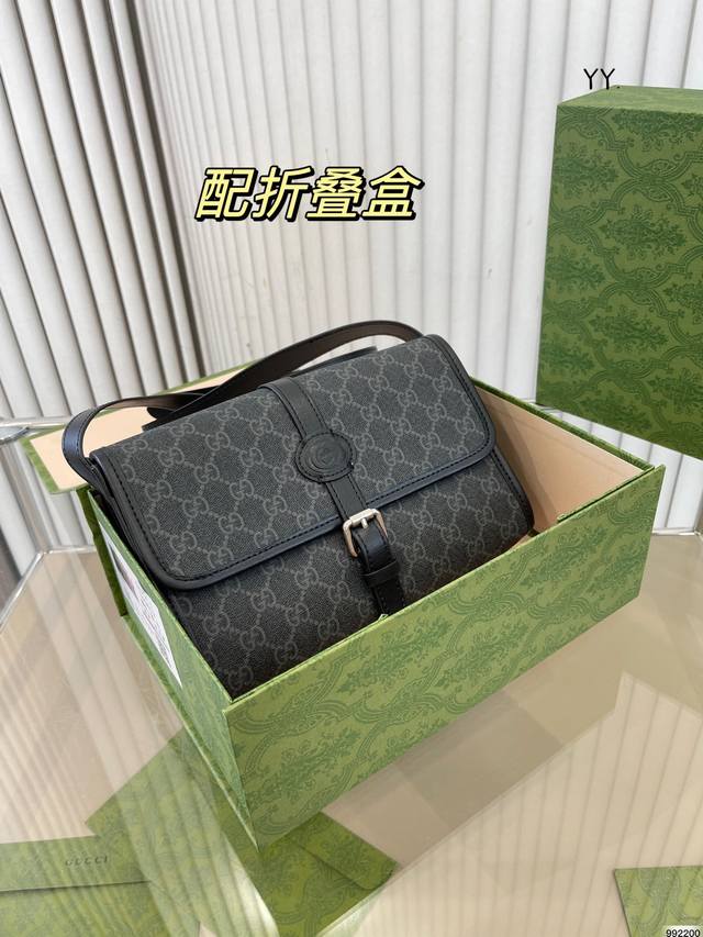 折叠盒 Gucci酷奇斜挎包 低调有质感 独特的艺术气息 颜值高 集美必入 尺寸24 16