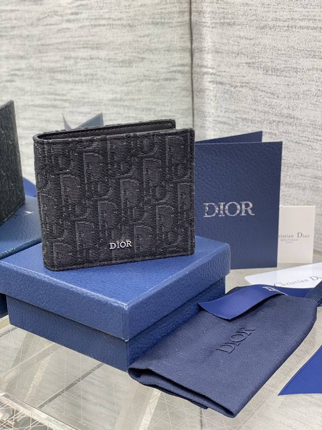 现货 Dior Oblique 男款双折短款小钱包 Size 1 X Cm