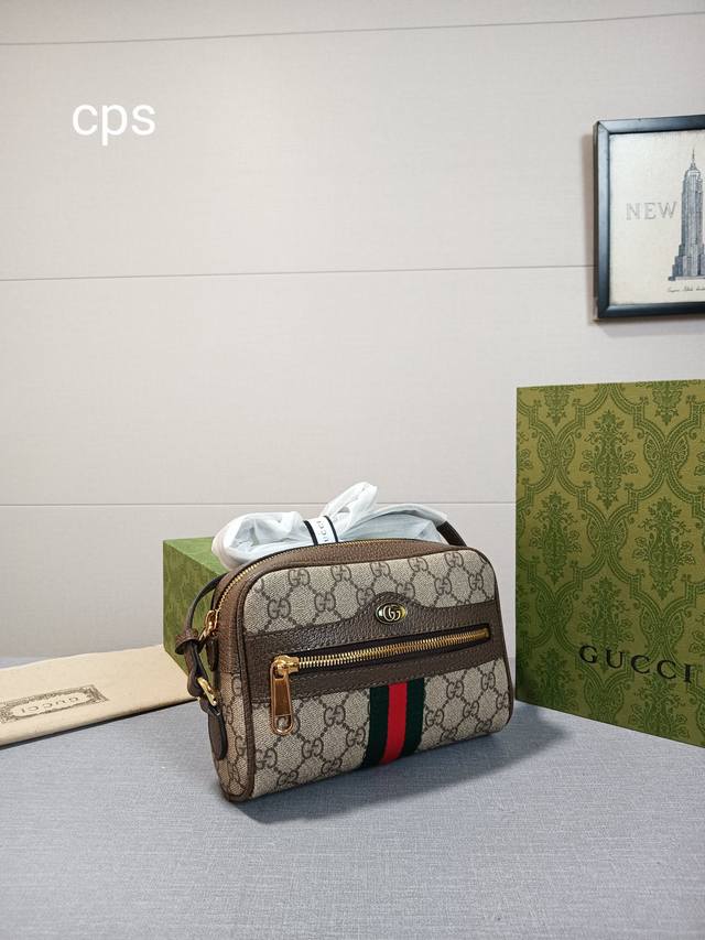 配折叠盒飞机盒 Gucci 古驰 Ophidia系列gg Supreme帆布迷你手袋 邮差包 单肩女包 尺寸:1 14