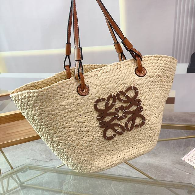 Loewe罗意威 草编织托特夏季新款草编包basket Bag编织购物袋沙滩度假手提包 尺寸 35.25Ch