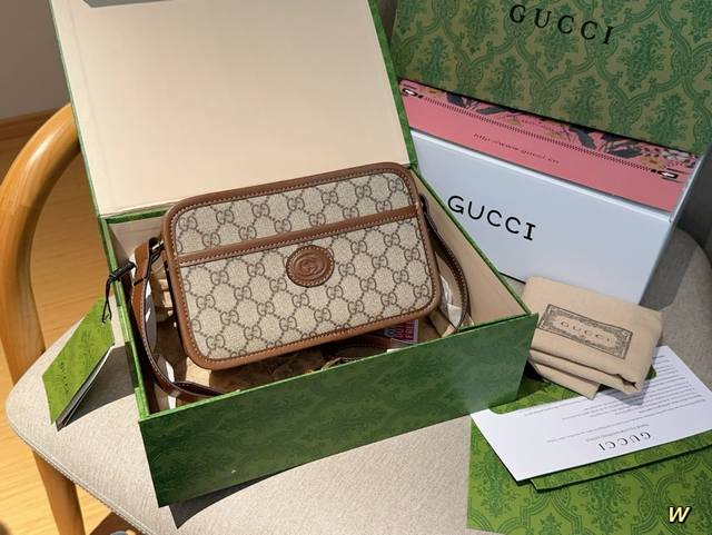 高版本 Gucci 古奇 Retro老花相机包 男女通用 尺寸22 14 礼盒包装飞机箱手提袋