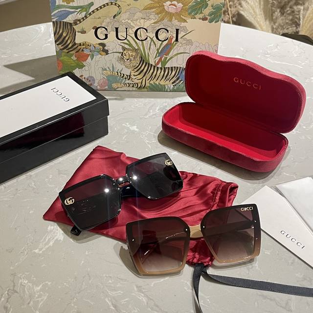 全套专柜包装 Gucci家 高级太阳镜 2024 春夏新款 网红同款眼镜高级尼龙镜片 超轻便携. 高清太阳镜开车 旅行必备神器高级感十足