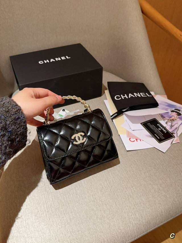 Chanel香奈儿 24P珍珠手柄凯丽包 Kelly凯莉珍珠手提链条包 尺寸16 13 5 礼盒包装