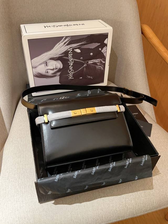 高版本牛皮 圣罗兰ysl 曼哈顿manhattan Box 尺寸24×18×6 礼盒包装飞机箱