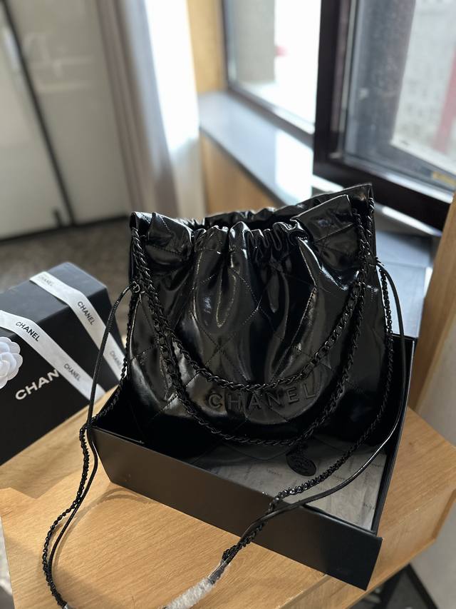 油蜡皮 折叠礼盒包装 Chanel 24P Ao Black 垃圾袋#大爆款预测 天呐chanel Mini垃圾袋也太美了叭颐 预测下一
