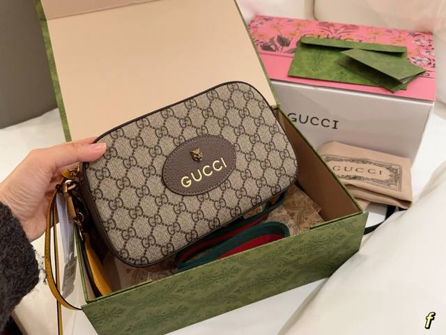 高版本 Gucci 古奇 Neo Vintage 系列虎头相机包 肖战同款 尺寸24×14 礼盒包装飞机箱手提袋