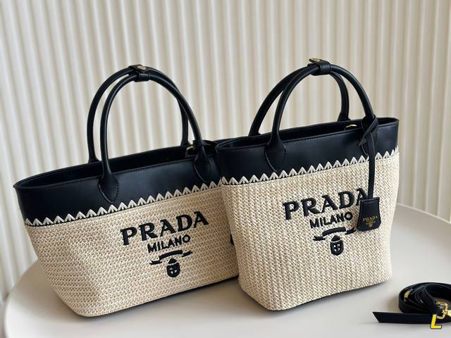Prada 24Ss拉菲草系列 Prada 今年的拉菲草手工编织款是真多，各有各的特点，这回夏天真的来了！尺寸29*20 21*23 - 点击图像关闭
