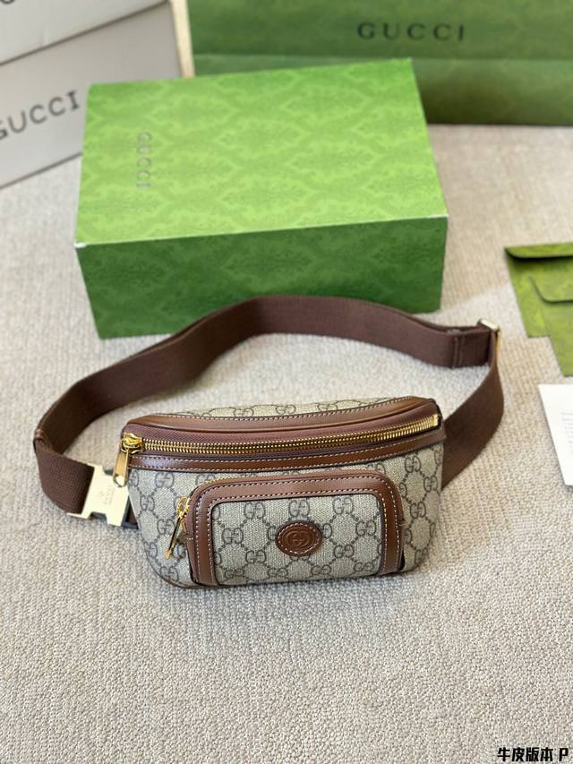 牛皮版本 Gucci Ophidia 新款腰包 一见钟情 -眼爱上，容量比super Mini好太多了，手机，粉饼， 口红，钥匙不在话下 # Gucci 尺寸1