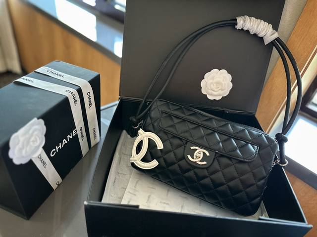礼盒包装 Chanel 小香家 中古包香奈儿宝藏级 康鹏相机包对版细节 黑白拼色尺寸 27